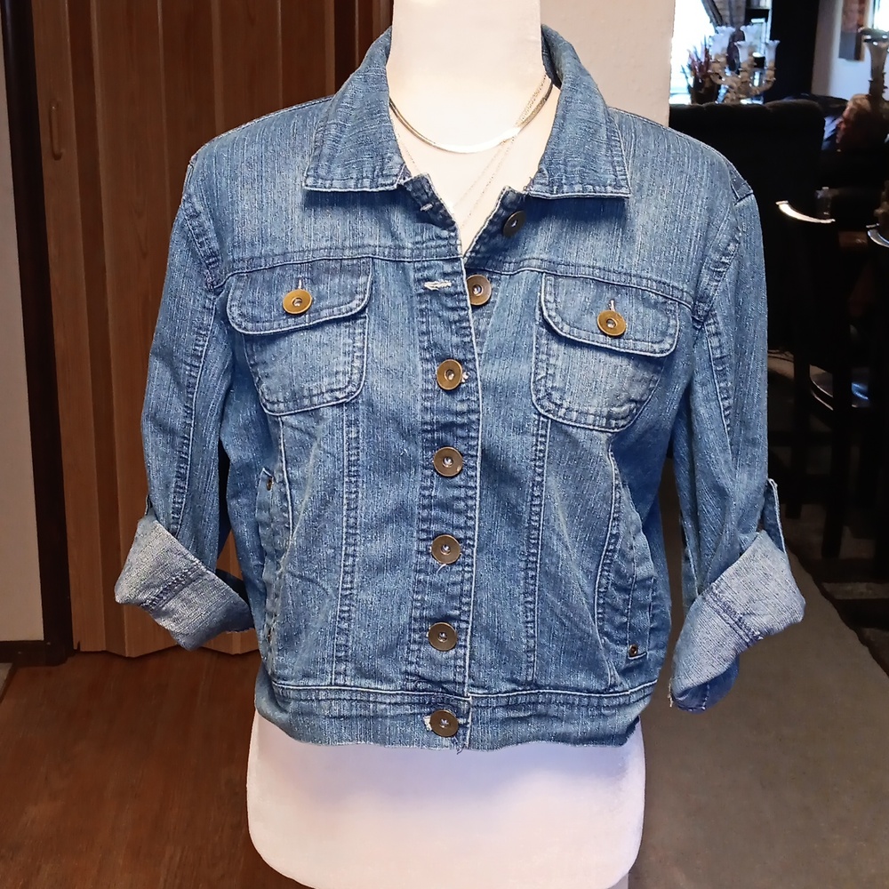 TOXIK CROPPED BLUE JEAN JACKET